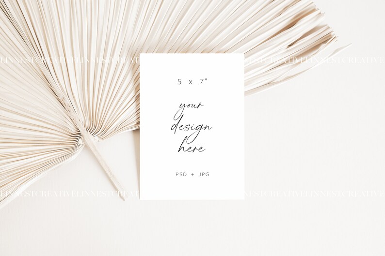 Maqueta de tarjeta 5x7, Maqueta de tarjeta de felicitación simple, Maqueta de invitación, Maqueta de tarjeta, Maqueta de boda Boho neutral, Maqueta de invitación de boda LC1 imagen 2