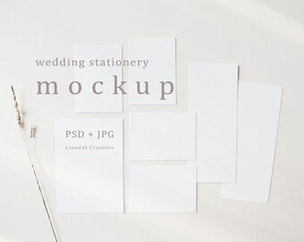 Wedding stationery mockup, Minimalist empty white cards, Digital download, Clean and minimalist wedding invite mockup, Party Invitations