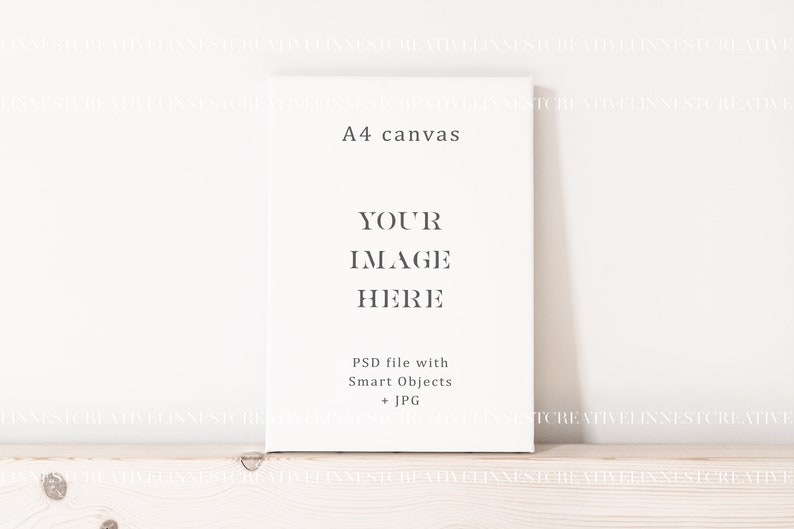 Kunstdruck Leinwand Mockup, Minimalistische leere Leinwand Mockup, Moderne weiße Leinwand im A4 Format, Wand Kunst Printables Mockup, Kunstwerk Leinwand Mockup Bild 2