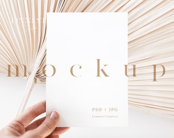 Greeting card mockup, Card mockup, Invitation mockup, Boho mockup, Wedding mock up, 5x7 card mockup invitation, Wedding mockup simple 032
