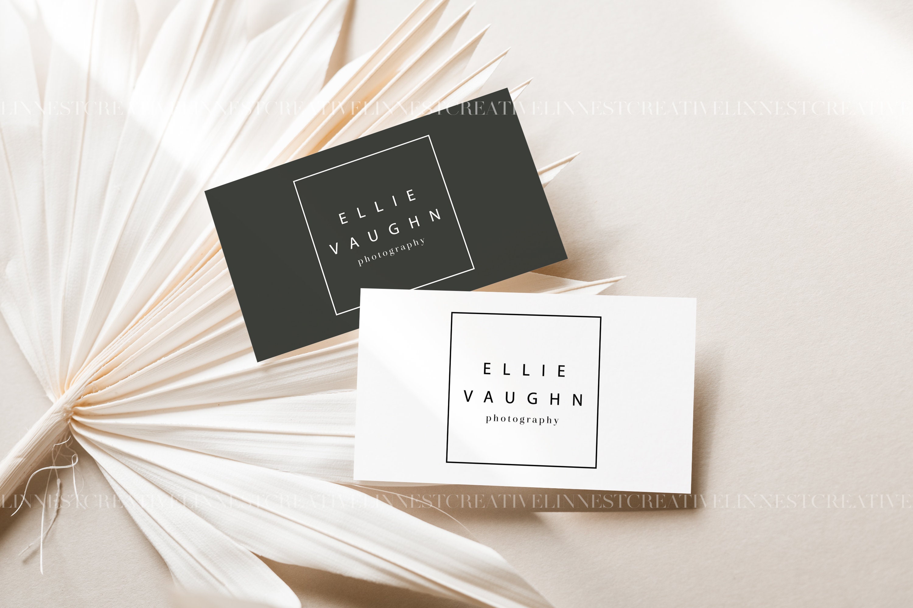 Boho business card mock up Earthy neutral place card