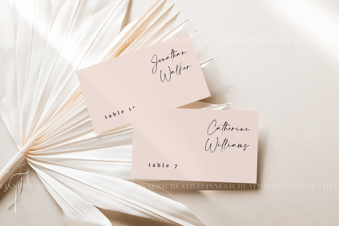 Boho business card mock up Earthy neutral place card