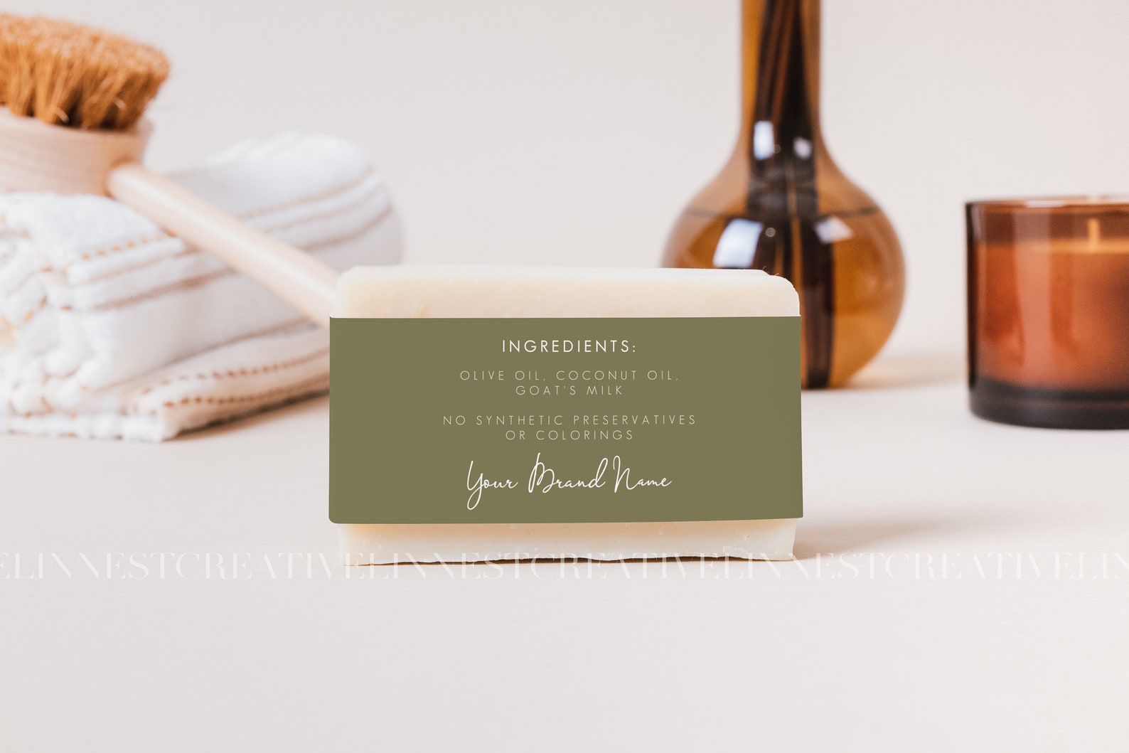 Minimal modern soap label mockup Brand label natural mock