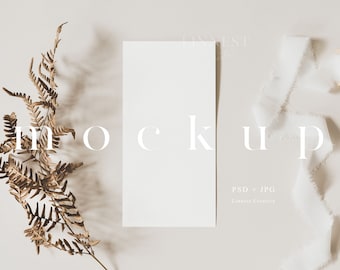 Boho Menü Mockup 4x8, Hochzeits-Programm Mockup, Minimal modern Hochzeit Stationary Mockup, Einfache Hochzeit Suite Mockup, Boho Karte Mock up 023