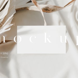 Boho Visitenkarten Mockup, Tischkarten Mockup Elegant Neutral 016