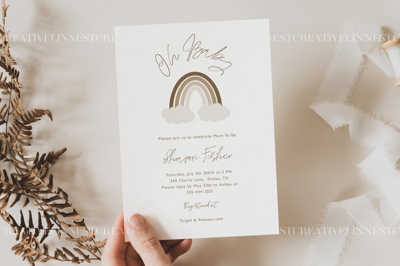 Boho card mockup, 5x7 card mockup Smart Object, Greeting card mockup, Invite mockup, White card mockup, Wedding mock up stationary 023 image 7