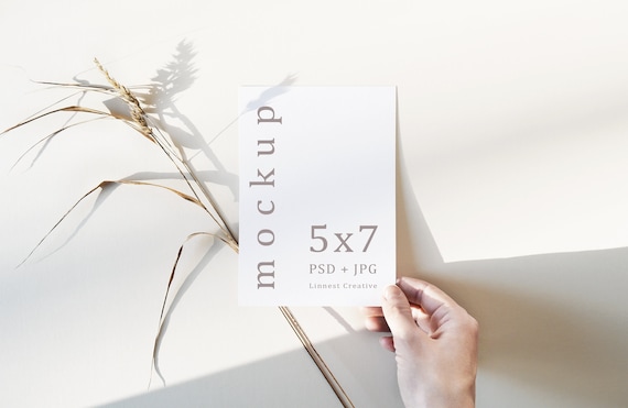 5x7 Card Mockup Invitation Mockup Minimalist Empty Etsy