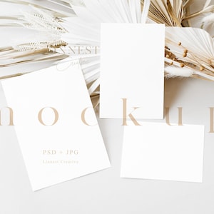 Einladungspaket Mockup, Hochzeit 5x7 Karte Mockup Smart Object, Boho Karte Mockup, Grußkarte Mockup, Minimal neutral Einladung Mockup 08