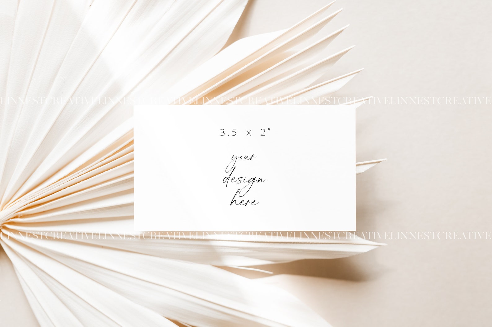 Boho business card mock up Earthy neutral place card