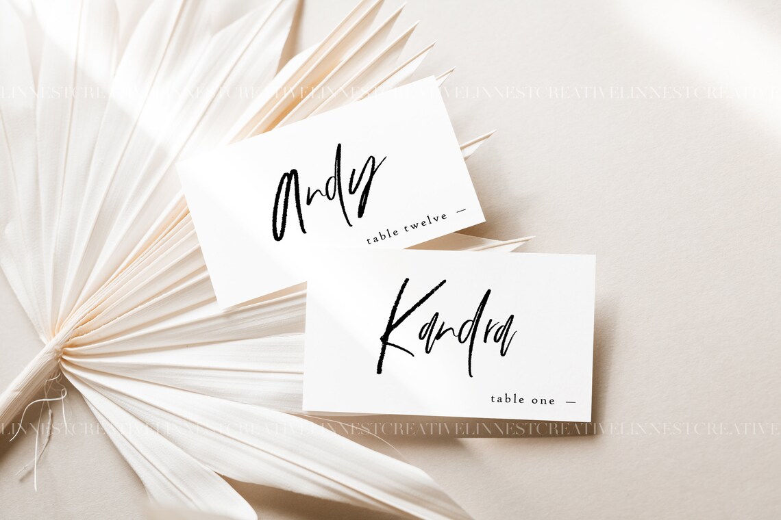 Boho business card mock up Earthy neutral place card