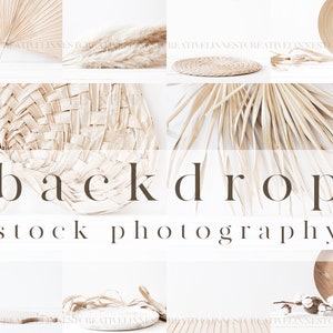 31 Stock photo backgrounds, Backdrop mockup, Digital background, Product background photo, Beige neutral tones, Boho dried flower background