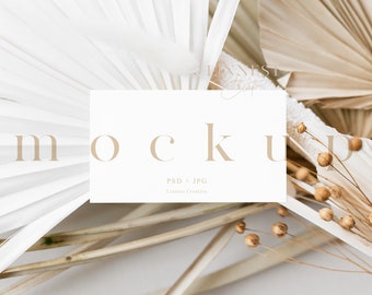 Boho business card mock up, Earthy neutral place card mockup, Modern wedding stationary Smart Object mockup, Minimal branding mockup 08