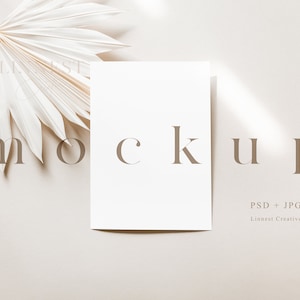 5x7 Karten Mockup, Boho Karte Mockup, Grußkarte Mockup, Minimalistische Hochzeit Stationary Mockup, Modern boho neutral Töne Karte Mockup 02