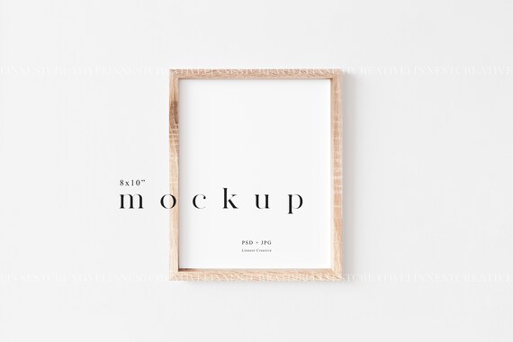 8x10 frame mockup, Wood frame mockup 8x10 wall, Wooden boho frame mockup, 4x5 ratio picture frame mockup, Rustic frame art print mockup