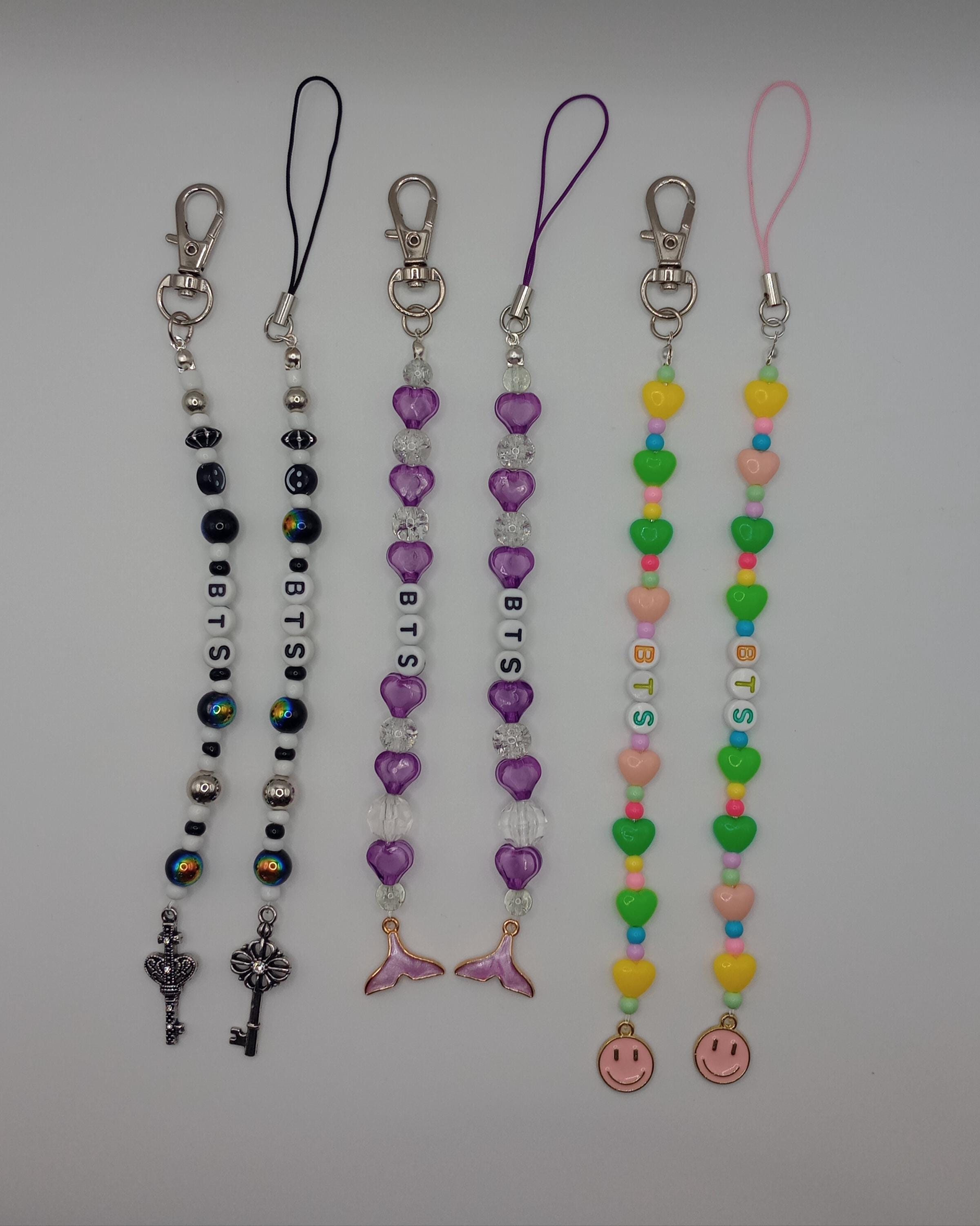 BTS Beaded Keychain & Phone Charm Sets - Etsy