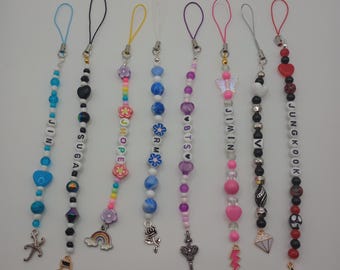 BTS K-Pop Themed Phone Charm Set