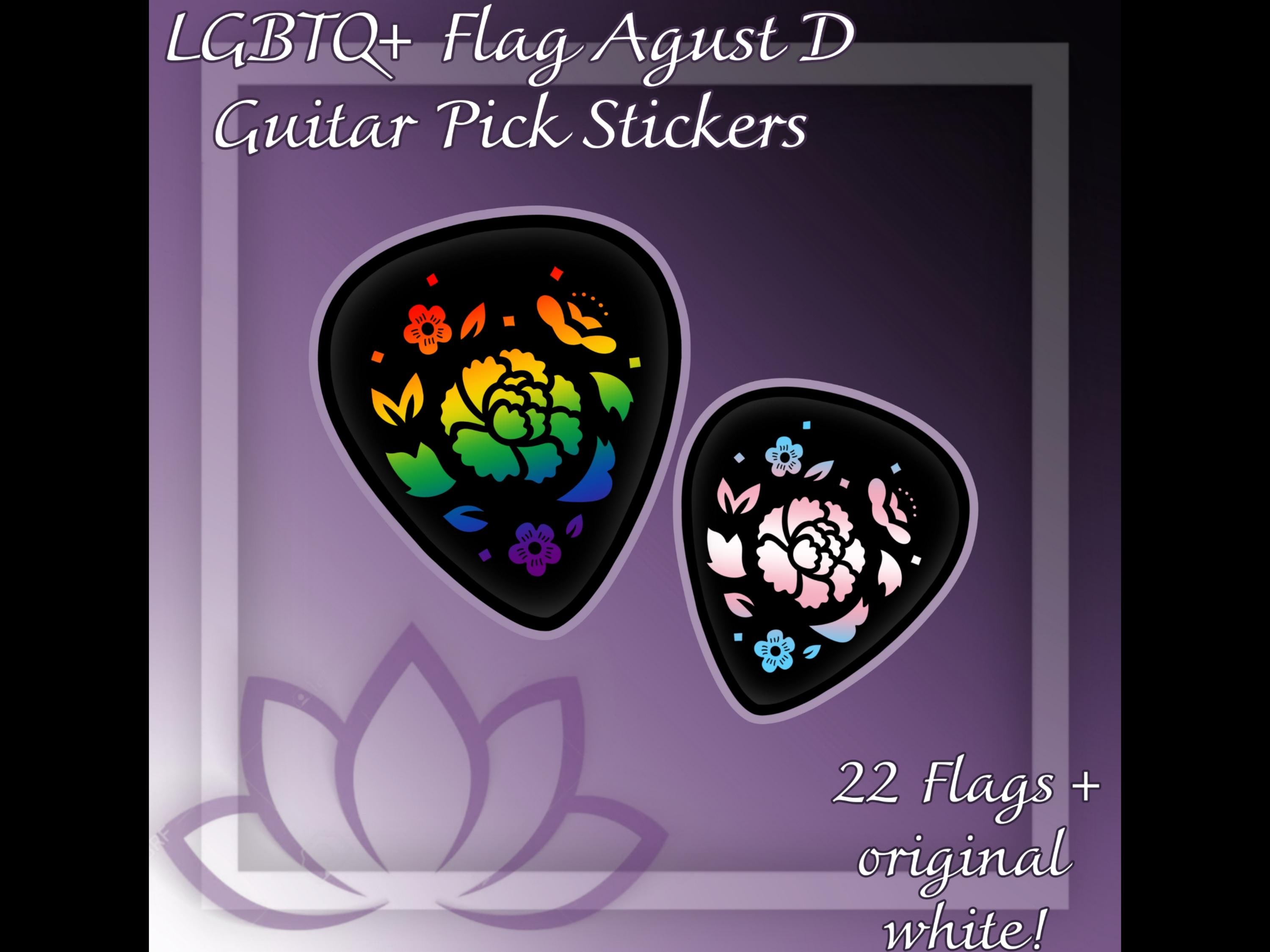 Agust D LGBTQ+ Flag D-DAY Lotus Flower Guitar Pick - Etsy