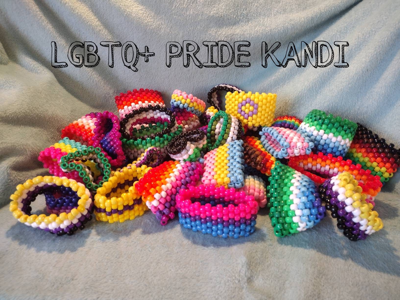 Super Rainbow Kandi Cuff Rave Plur Jewelry 