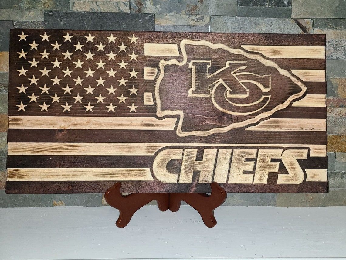 Kansas City Chiefs Wooden Flag Etsy