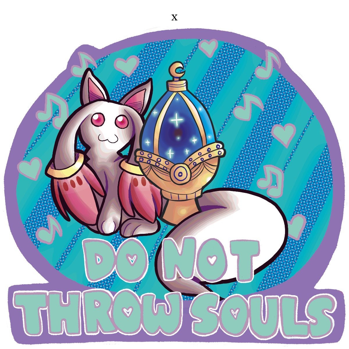 Puella Magi Madoka Magica Kyubey do Not Throw Souls Acrylic Glitter