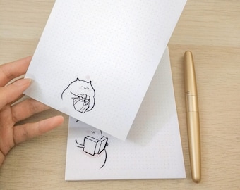Cute Cat Notepad, Cute Cat Memo Pad, Tear Off Pad, Fat Cats Stationary