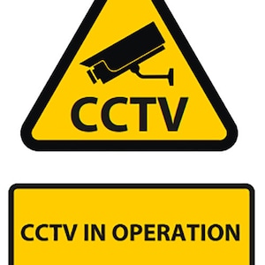 CCTV Adhesive Stickers – ‘CCTV in Operation ’ – Pack Of 5 - Back/Reversible