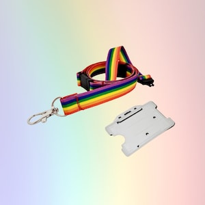 Lanyard arcoíris de 15 mm con doble desprendimiento de seguridad