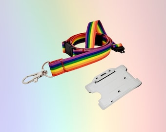 15mm Rainbow Lanyard With Double Safety Breakaway