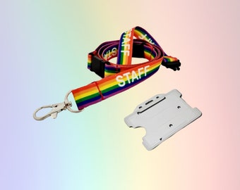 15mm Staff Rainbow Schlüsselband mit doppelter Abreißsicherung