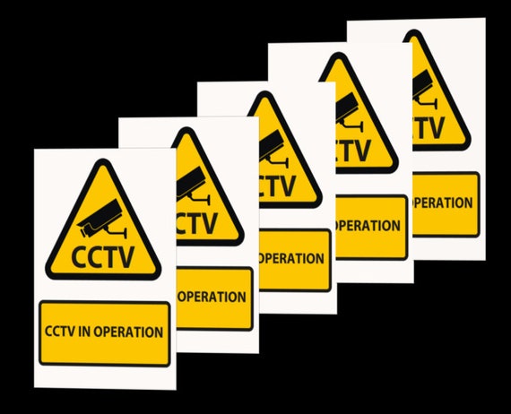 CCTV Warning Stickers Decals (Pack Of 4) - 300mm X 100mm, Vinyl, Indoor/Outdoor Use