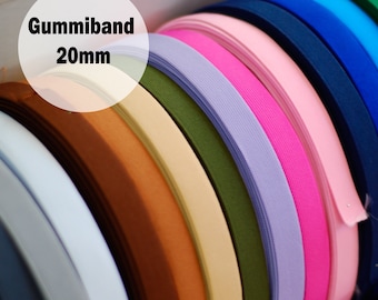 20 mm elastic band in many colours – wide elastic sewing elastic for cuffs, waistbands & sportswear