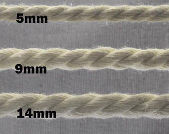 Macrame yarn 5 mm 8 mm 14 mm cord ribbon for jackets, hoodies, bags DIY macrame handmade haberdashery by the meter yarn cord cotton
