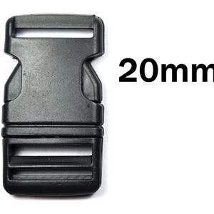 1 St Steckschnalle schwarz weiß 20 mm | Klickverschluss für Gurtband, Taschen & Rucksäcke
