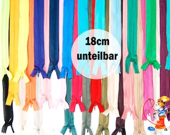 18 cm concealed non-separating zipper, 3 mm nylon, for dresses, skirts, trousers, cosmetic bags, purses, haberdashery, sewing accessories