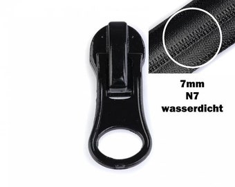 Zipper 7mm N7 wasserdicht Nylon Reißverschluss schwarz