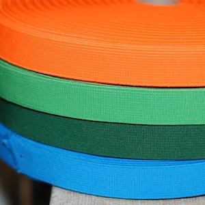 Gummiband 20mmorange grün dunkelgrün blau