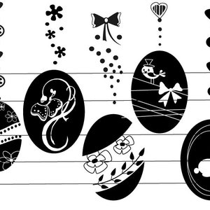 File plotter Pasqua SVG DXF download istantaneo file plotter primavera, fiori, coniglietto di Pasqua, uova di Pasqua trama regali di decorazione artigianale