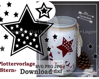 Plotter file star instant download SVG PNG JPG dxf plotter file birthday Christmas digital file for self-crafting