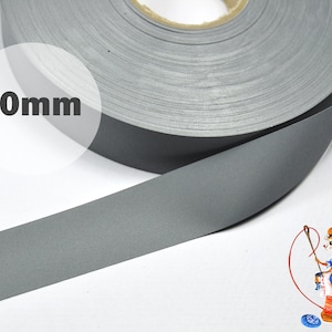 Reflecterende tape reflecterende stof 20 mm reflecterend grijs voor jassen, vesten, tassen, sleutelhangers, donkere seizoenen reflecterende tape
