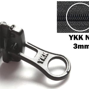YKK Vervangende Rits Schuif 3 mm N3 Zwart Ruilen Reparatie Rits Reparatie
