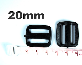 Strap adjuster stopper 20 mm black plastic for 20 mm webbing slider bag strap bag sewing bag accessories sewing hardware handmade