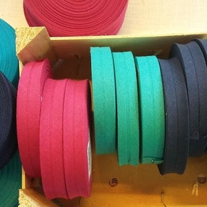 Schrägband 20mm Baumwolle gefalzt Paspelband Meterware Kurzwaren schwarz weiss rot blau grün rosa bias tape cotton bias binding sewing sew Bild 7