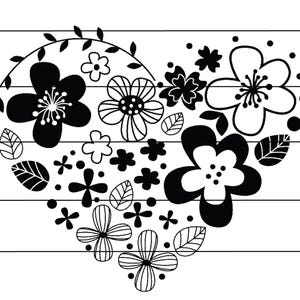 Plotterfil blomkrans svg png jpg dxf | Blommotiv för bröllop, alla hjärtans dag, födelsedagar och gör-det-själv | Direktnedladdning