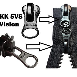 YKK Zipper 5VS Vislon oben unten Ersatz Zipper Schieber für Zwei Wege Reißverschluss Kunststoffzahn 2 Stück Set