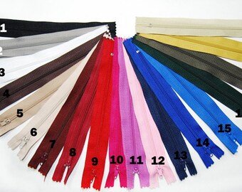 18 cm non-separating zipper | 4 mm spiral zipper in many colors for bags, cosmetic bags & sewing projects