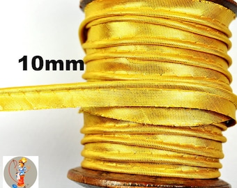 1 m 3 m 5 m Piping tape 10 mm gold yellow by the meter haberdashery