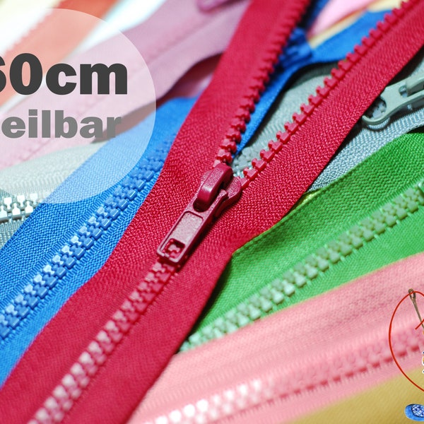Reissverschluss teilbar 60cm mit Kunststoffzahn 5mm N5 20 Farben für Jacken, Mantel, Kinderbekleidung schwarz pink rosa blau grün rot sewing