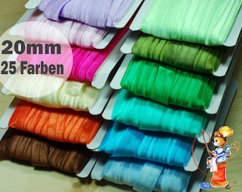 Falzgummi 20mm Faltgummi, Schrägband, Einfassband, Gummiband, Wäschegummi 20 Farben im Angebot rosa blau grün weiss schwarz rot orange sew