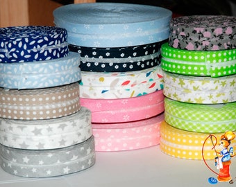 Piping tape cotton 20 mm white gray blue green pink pink yellow edging bias tape tape sold by the meter haberdashery sewing accessories