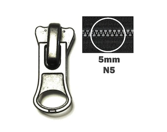 Slider Zipper Remplacement de la fermeture à glissière réparation échange 5 mm N5 fermeture à glissière divisible dent en plastique